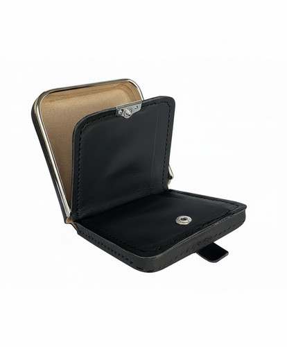 Leather tray purse metal rim - tray,