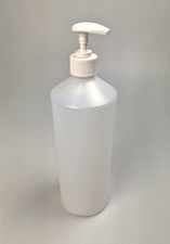 1L Pump Bottle White Plastic