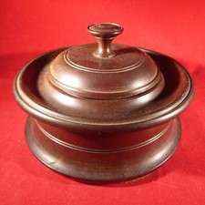 ANTIQUE WOODEN MAHOGANY TOBACCO JAR POT