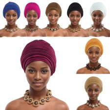 Nigerian Aso Oke African Headtie Auto Gele Hijab Cap Women Turban Head Wrap Hat