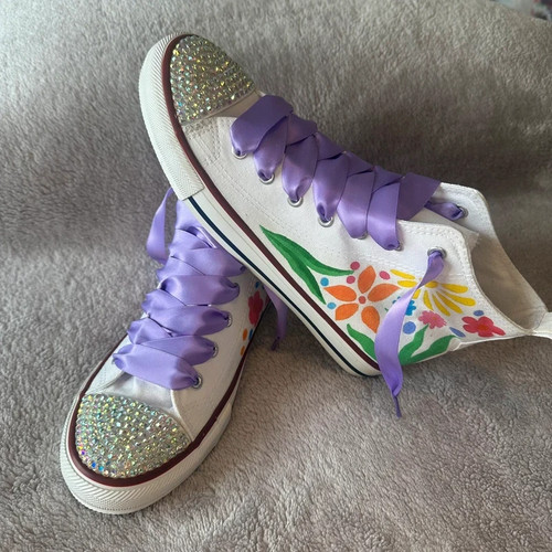 Customised floral bling - floral,, toe