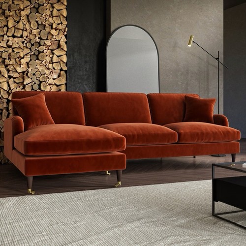 Seater sofa shaped velvet - seater, l-shaped