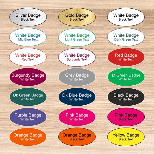 Engraved name badge with - name,