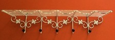 Vintage Retro 50s White Scroll Metal Wire Gumball Shelf Coat Hooks Stand Flower
