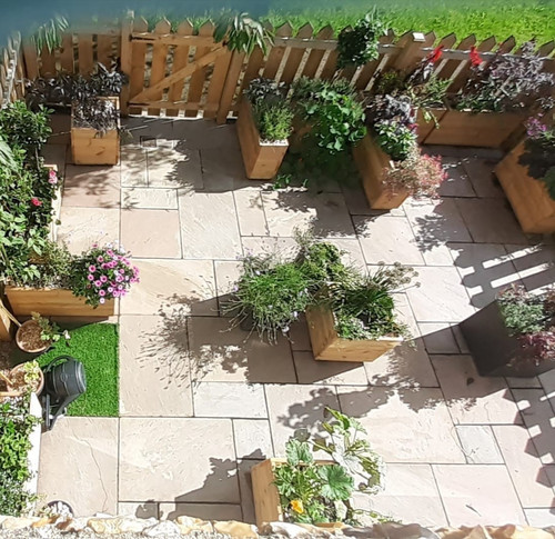Custom wooden decking planters - decking,