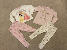 DISNEY Pyjama Sets x 2 Pairs - Asda - Girls 3-4 Years - Good Condition