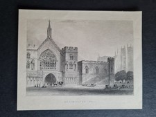 Antique 1851 print - Westminster Hall - London