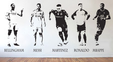 FOOTBALLERS WALL STICKERS MESSI RONALDO SALAH MBAPPE KANE DECAL KIDS BEDROOM