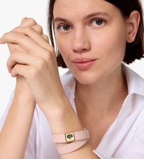 Kate Spade Phoebe Leather Double Wrap bracelet tan new with tags