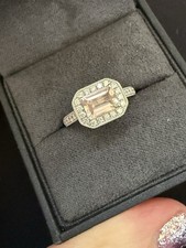 Morganite diamond halo ring - &,
