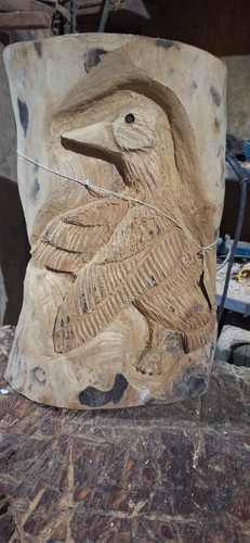 Chainsaw carving duck wood - duck,