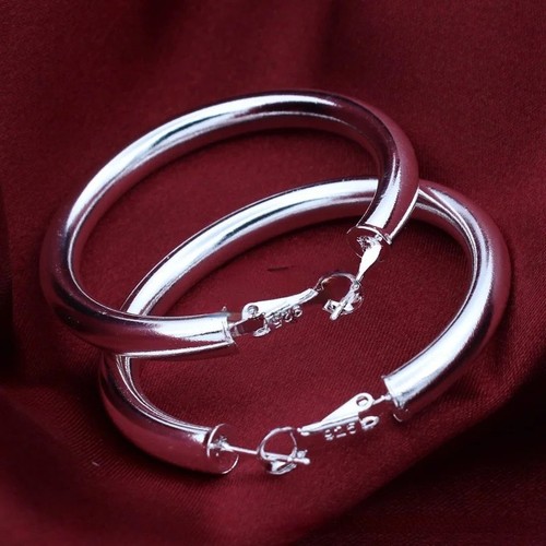 50mm thick hoop earrings - hoop,