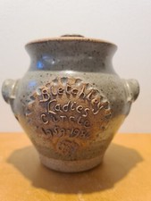 1980s Liz Saunders Woburn Pottery,  Stoneware Lidded Pot Bletchley Ladies Circle