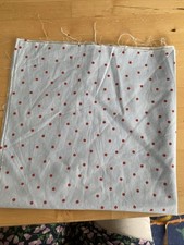 Polka Dot Fabric 4mm Red Dots In Light Blue Cotton At Least 45x50cm