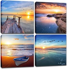 4 Piece Seascape Canvas Wall