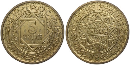 Morocco maroc francs - morocco, 5