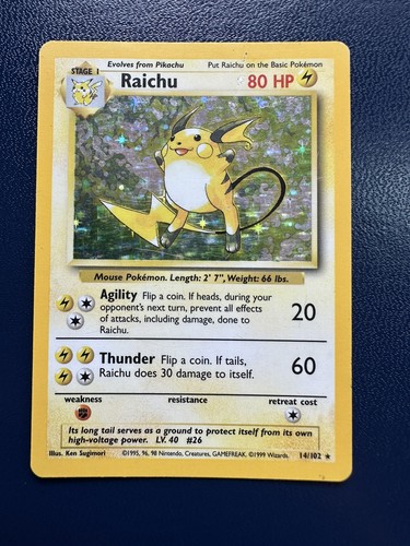 Raichu 014 102 holo pokemon - 014/102,