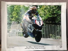 Signed photo of David Jefferies riding TAS Suzuki GSXR 1000R in the Isle of Man
