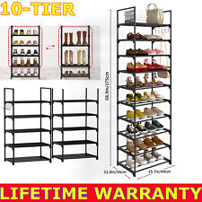 10 Tier Narrow Shoe Rack Vertical Metal Shoe Shelf Tall Slim Storage Organizer