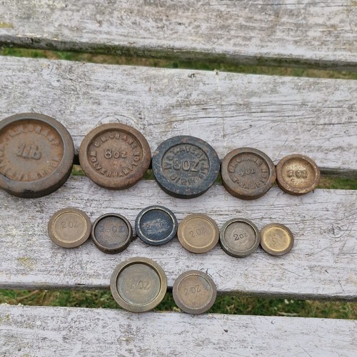 Vintage metal scale weights - vintage,