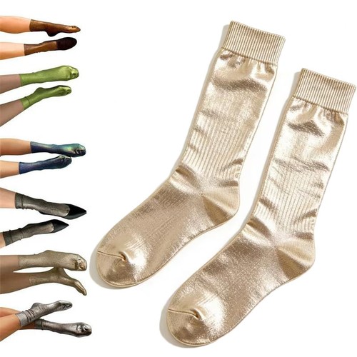 Metallic silk sock - silk,