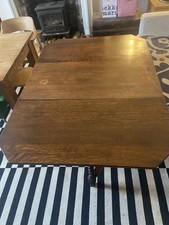 Solid Oak Gate Leg Vintage/Antique, Drop Leaf Pattern, Kitchen/Dining Table