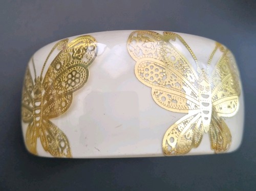 Vintage cream gold butterfly - cream,