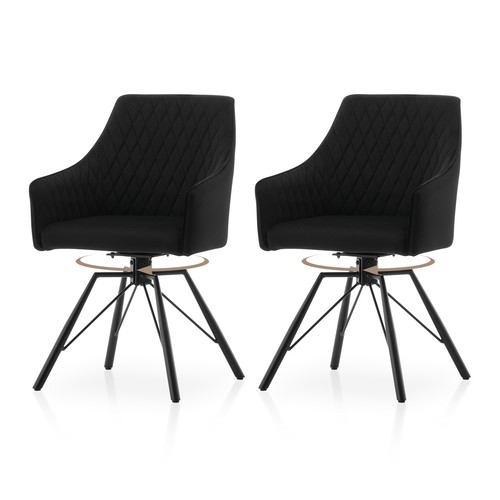 2pc black dining chairs - chairs, velvet