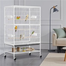 Large Parrot Bird Cage for Cockatiel Lovebird Conure Flight Cage w/ Stand