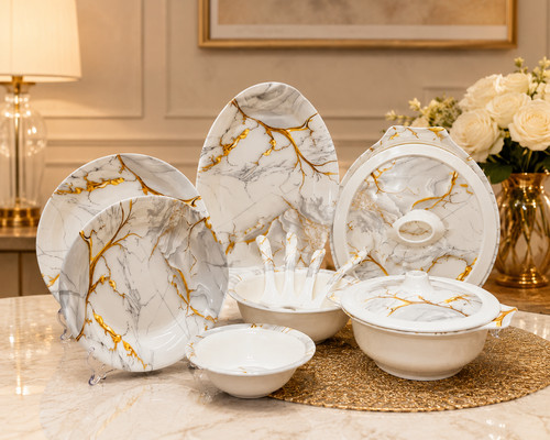 29pc white gold marble - 29pc,