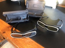 Two Pairs Panasonic Viera TY-EW3D10 3D Eyewear Real D 3D Glasses with Case