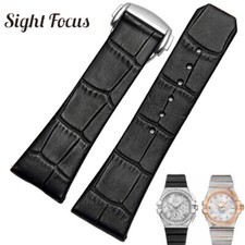 17mm 23mm Cowhide Leather Watch Strap For Omega Constellation Double Eagle Bands