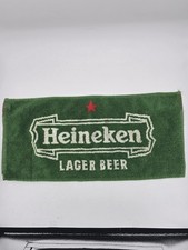 Vintage Heineken Lager Beer Bar Towel – Green Pub Mat – Breweriana