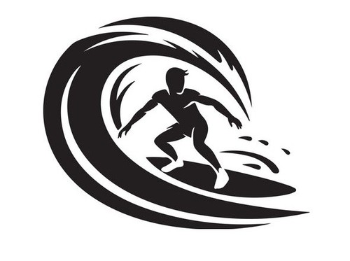 Medium surfs surf board - up,