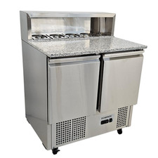 Bench Fridge Saladette Marble Prep Counter Pizza Saladette 248L Diaminox SSM9...