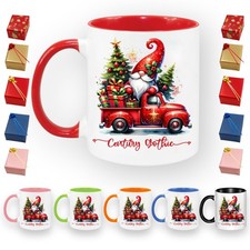 Personalised Name Coloured Inside & Handle Mug Coffee Santa Christmas Cup Gift