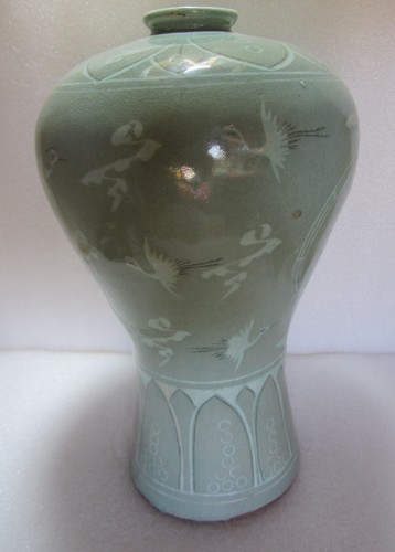 Korean celadon green cranes - korean,