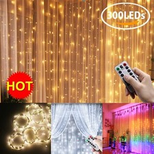 3x3M LED Curtain Window Fairy String Lights Wedding Christmas Party Decor Lamp