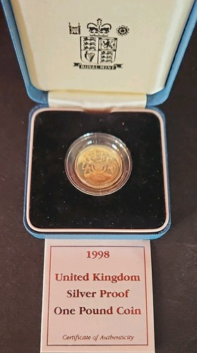 1998 silver proof - £1, coin