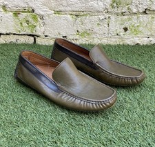 Moreschi green leather slip on