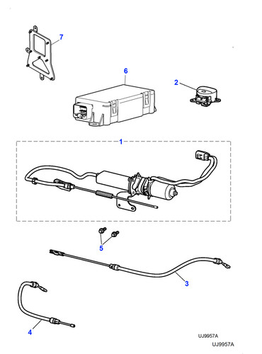 Jaguar genuine parkbrake - jaguar, cable