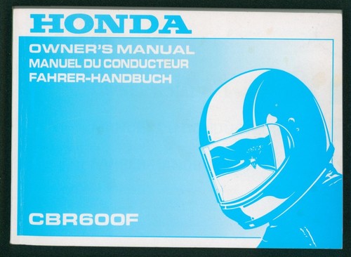 Honda cbr600f owners - cbr600f-w, manual