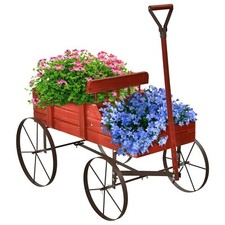 Wooden Wagon Flower Planter