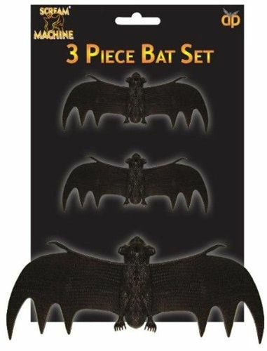 Pack scary rubber bats - 3,