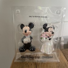 Mickey & Minnie Mouse Salt & Pepper Shakers Bride & Groom Disney vintage wedding