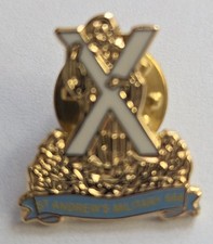 Superb Masonic St Andrews Military Lodge No 668 Scotland Pin Badge Freemasonry