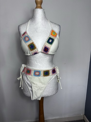 Cream crochet trim - bikini, set