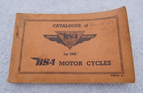 Bsa 1947 parts catalogue all - parts,