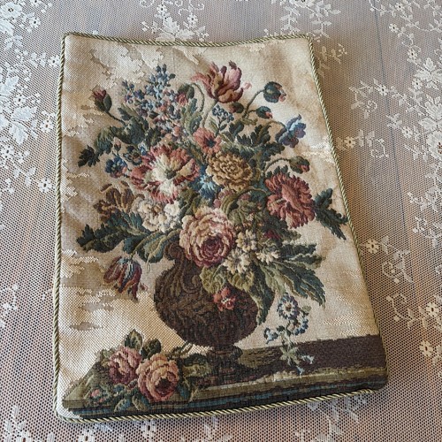 Vintage floral tapestry pillow - floral,