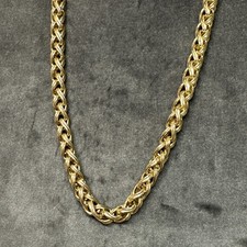 Retro Vintage Chunky 6mm Twisted Rope Wheat Chain Necklace Gold Tone 18.5”